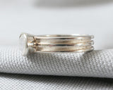 Moonstone Round Layer Ring in Sterling Silver