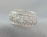 Contemporary Structural Medium Ring, Sterling Silver