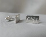 Engraved Monogram Cufflinks and Tie Bar Set