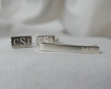 Engraved Monogram Cufflinks and Tie Bar Set