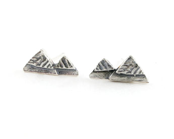 Mountain Earrings, Sterling Silver