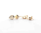 14k Yellow Gold Teardrop Stud Earrings | Silver Sculptor