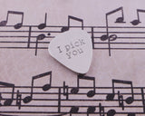 I Pick You Guitar Pick, Plectrum in Sterling Silver | Silver Sculptor