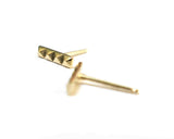 14k Yellow Gold Pyramid Bar Stud Earrings | Silver Sculptor