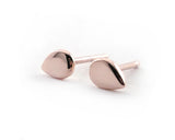 14k Rose Gold Teardrop Shaped Studs | Silver Sculptor