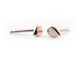 14k Rose Gold Teardrop Shaped Studs | Silver Sculptor