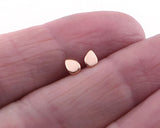 14k Rose Gold Teardrop Shaped Studs | Silver Sculptor