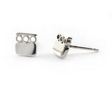 Sterling Silver Contemporary Square Studs | Silver Sculptor