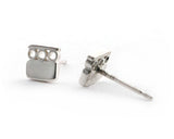 Sterling Silver Contemporary Square Studs | Silver Sculptor