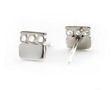 Sterling Silver Contemporary Square Studs | Silver Sculptor