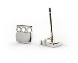 Sterling Silver Contemporary Square Studs | Silver Sculptor