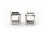 Sterling Silver Cube Earrings | Silver Sculptor
