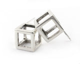 Sterling Silver Cube Earrings | Silver Sculptor