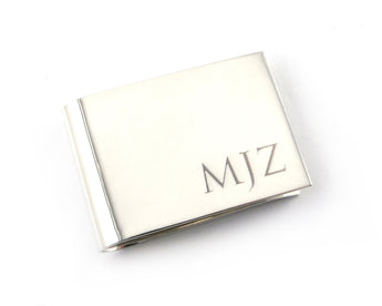 Personalized Monogrammed Money Clip | Silver Sculptor