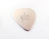 I Pick You Guitar Pick, Plectrum in Sterling Silver | Silver Sculptor