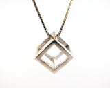 Sterling Silver Cube Necklace | Silver Sculptor