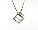 Sterling Silver Cube Necklace | Silver Sculptor