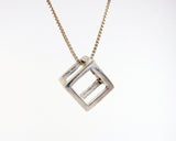 Sterling Silver Cube Necklace | Silver Sculptor