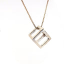 Sterling Silver Cube Necklace | Silver Sculptor