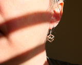Sterling Silver Cube Dangly Earrings | Silver Sculptor Jewelry