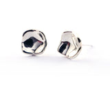 Sterling Silver Square Curled Stud Earrings | Silver Sculptor