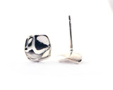 Sterling Silver Square Curled Stud Earrings | Silver Sculptor