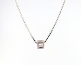 Tiny Sterling Silver Cube Necklace | Silver Sculptor