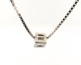 Tiny Sterling Silver Cube Necklace | Silver Sculptor