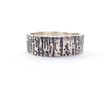 Wide Sterling Silver Tree Bark Ring | Silver Sculptor Jewelry