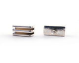 Rectangle Layer Studs in Sterling Silver | Silver Sculptor