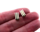 Rectangle Layer Studs in Sterling Silver | Silver Sculptor