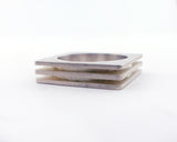 Square Layer Ring in Sterling Silver | Silver Sculptor