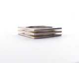 Square Layer Ring in Sterling Silver | Silver Sculptor