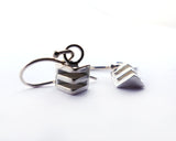 Triangle Layer Drop Earrings in Sterling Silver | Silver Sculptor