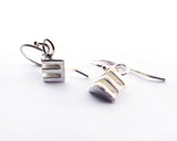 Triangle Layer Drop Earrings in Sterling Silver | Silver Sculptor