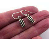 Rectangle Layer Drop Earrings in Sterling Silver | Silver Sculptor