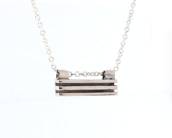 Rectangle Layer Necklace in Sterling Silver | Silver Sculptor