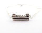 Rectangle Layer Necklace in Sterling Silver | Silver Sculptor