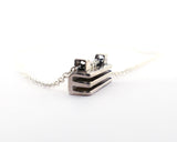 Rectangle Layer Necklace in Sterling Silver | Silver Sculptor