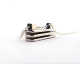 Rectangle Layer Necklace in Sterling Silver | Silver Sculptor