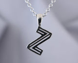 Geometric Initial Necklace | Silver Sculptor