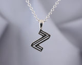 Geometric Initial Necklace | Silver Sculptor