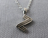 Geometric Initial Necklace | Silver Sculptor