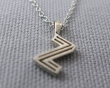 Geometric Initial Necklace | Silver Sculptor