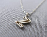 Geometric Initial Necklace | Silver Sculptor