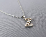 Geometric Initial Necklace | Silver Sculptor