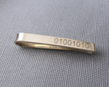Personalized Sterling Silver Binary Slide Tie Bar