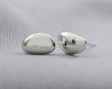 Sterling Silver Pebble Stud Earrings | Silver Sculptor