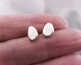 Sterling Silver Pebble Stud Earrings | Silver Sculptor