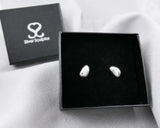 Sterling Silver Pebble Stud Earrings | Silver Sculptor